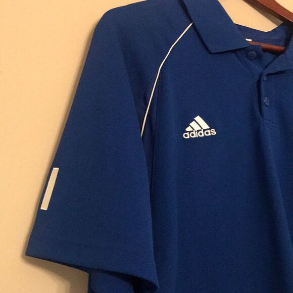 Adidas Blue Athletic Polo - Size Large - Picture 4 of 10